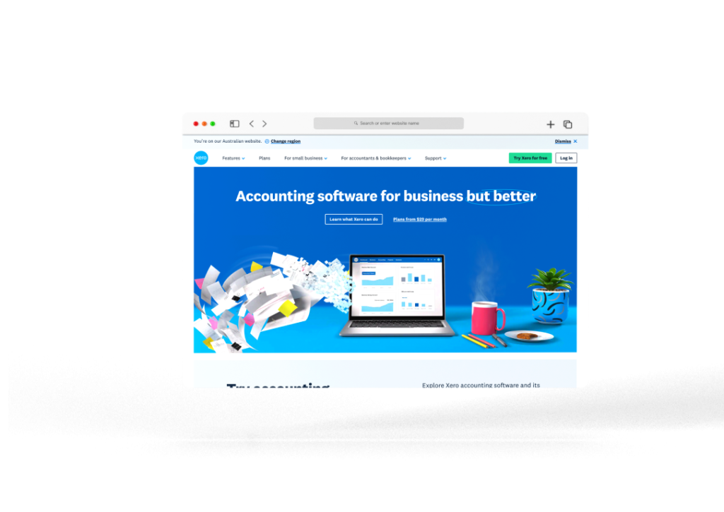 Xero accounting software dashboard