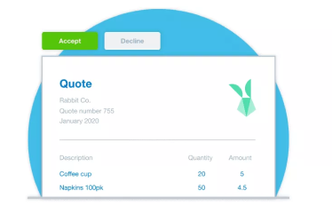 Xero accounting software quote dashboard with dates